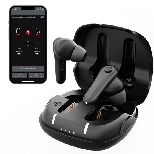 Soroya Ballet CN430SB+ OTC Hearing Aid Rechargeable Hearing Aid with APP Control and Bluetooth Audio Streaming Fashion Hearing Aid for Hearing Loss