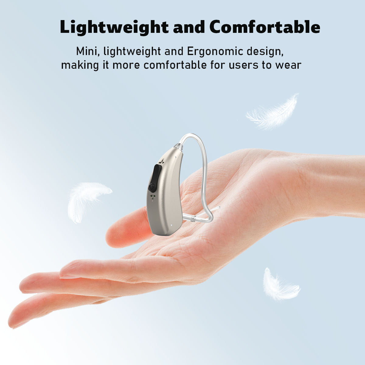 Soroya Revolutionary New OTC Bluetooth APP Rechargable Digital Open-Fit Hearing Aid Hi-quality Clear Sound Light and Comfortable to Wear for Deaf Elderly