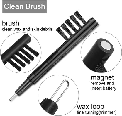 Mudder 12 Pieces Hearing Aid Cleaning Brush Kits Hearing Aid Cleaning Tools Hearing Amplifier Brushes Hearing Aid Brushes with Wax Loop and Magnet